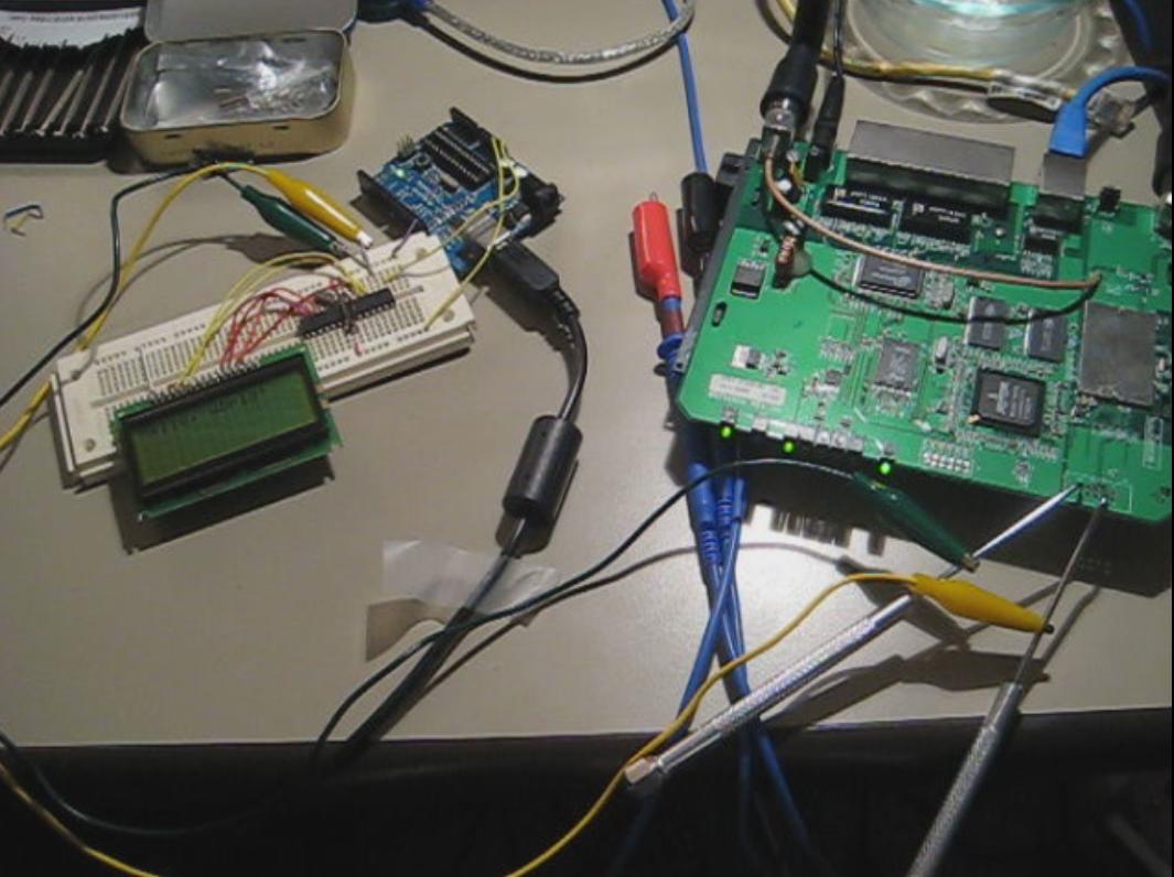 Serial port proof of concept on breadboard