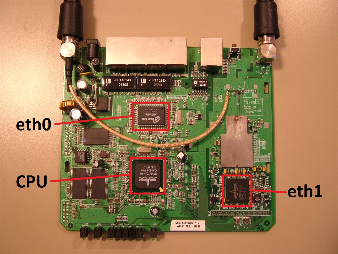 WRT54Gv1.1 internal networking hardware