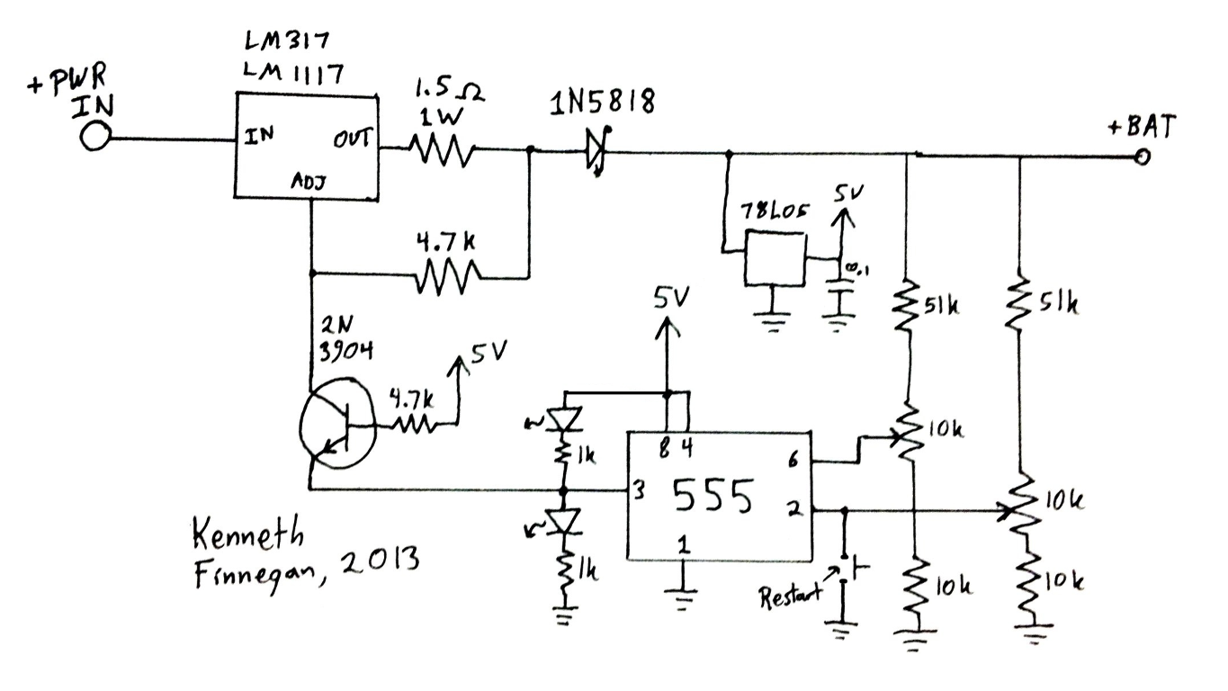 Schematic diagram of the charger circuit