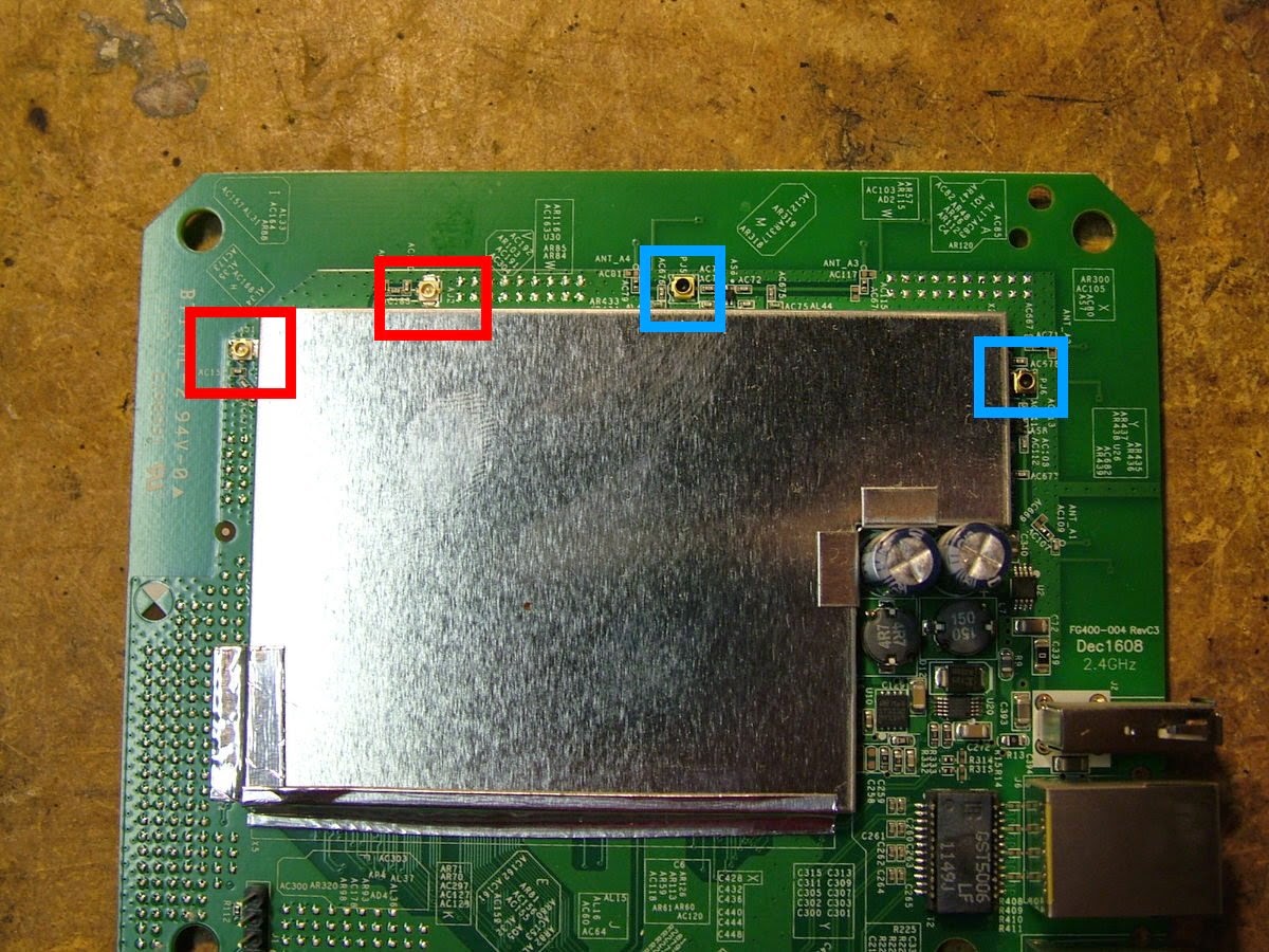 Drilled holes for antenna mounting